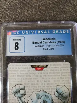 Geodude 074 RED Bandai Carddass Pokemon Pocket Monsters Japanese 1996 - Image 3