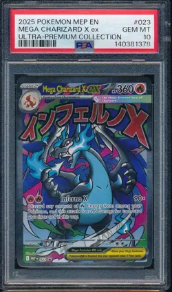 1378 2025 Pokemon MEP EN-ME Black Star Promo 023 Mega Charizard X ex PSA 10 UPC - Image 1