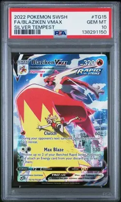 PSA 10 Gem Mint Pokemon Silver Tempest Blaziken VMAX TG15 Full Art - Image 1