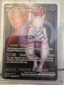 Pokemon TCG Team Rocket's Mewtwo EX 213/182 Full Art Destined Rivals NM - Image 1