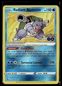 Pokemon TCG Pokemon GO #018/078 Radiant Blastoise - Image 1