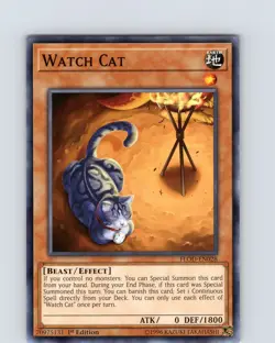 Yu-Gi-Oh TCG Watch Cat FLOD-EN028 1st Edition Regular Common Card NM - Image 1