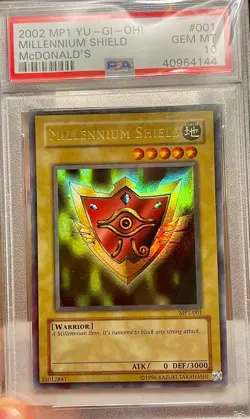 2002 Yu-GI-Oh! McDonald’s Promo Millennium Shield MP1-001 Ultra PSA 10 GEM MINT! - Image 1