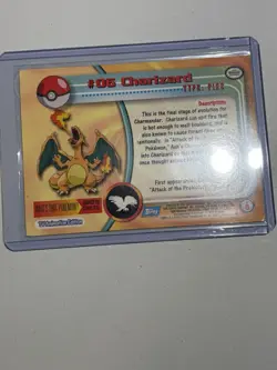 1999 Topps Pokemon Charizard - #06 - Non-Holo TV Series 1 Blue Logo NM - Image 2