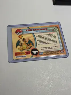 1999 Topps Pokemon Charizard - #06 - Non-Holo TV Series 1 Blue Logo NM - Image 4