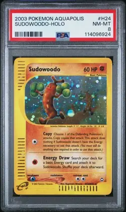 Pokemon TCG - Sudowoodo Holo # H24 - Aquapolis - PSA 8 Mint - Image 1