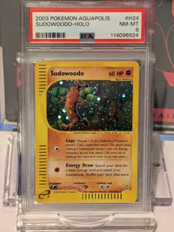 Pokemon TCG - Sudowoodo Holo # H24 - Aquapolis - PSA 8 Mint - Image 3
