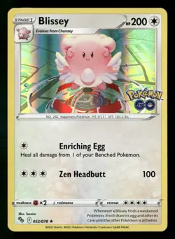 Blissey Holo Rare Pokemon GO 052/078 NM - Image 1