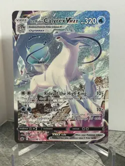 Pokemon Ice Rider Calyrex VMAX Alternate Art Secret Rare 203/198 Holo - Image 1