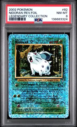 Nidoran Reverse Holo PSA 8 2002 Pokemon Legendary Collection #82 - Image 1
