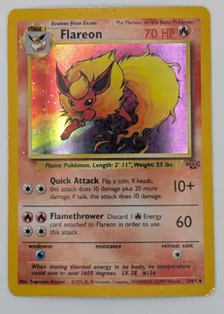 Pokemon Flareon Jungle 3/64 Holo Rare 70 HP Stage 1 Wizards 1999 English - Image 1