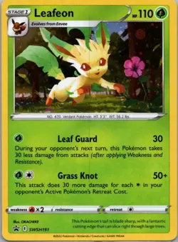 Pokemon TCG Leafeon SWSH191 SWSH Black Star Promos Cosmos Holo LP - Image 1