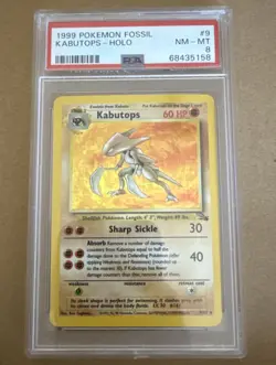 1999 Pokemon Fossil PSA NM- MT 8 Kabutops- Holo - Image 1