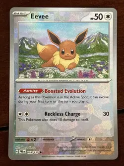 Pokemon Prismatic Evolutions Eevee Master Ball 074/131 Reverse Holo Rare - Image 1