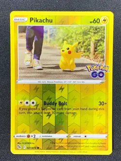 Pikachu 027/078 Common Reverse Holo Pokemon Go Card 2022 [2] - Image 1