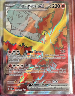 TEAM ROCKET'S MOLTRES EX 208/182 DESTINED RIVALS HOLO SUPER CLEAN CARD!!! - Image 1
