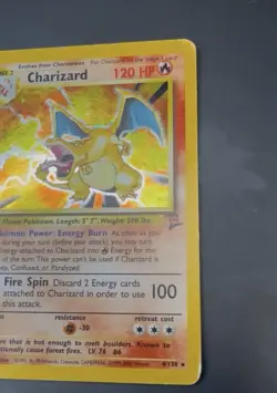 Pokemon Charizard 004/130 Base Set 2 Holo Rare 120 HP Card English - Image 3