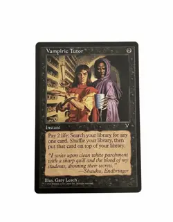 MTG Vampiric Tutor Visions V Rare Black Border Vintage Magic Card LP/NM - Image 1