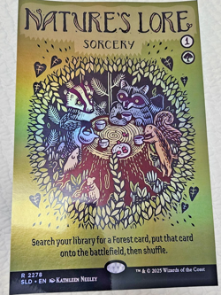 MTG 11x17 Size FOIL POSTER Secret Lair Nature's Lore Lorwyn Borderless Art - Image 1