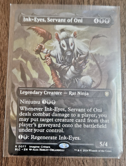 MTG PLAYING CARD Bloomburrow 1x Ink-Eyes Servant of Oni Borderless Commander - Image 1