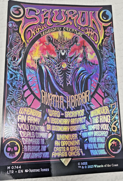 MTG 11x17 Size Foil POSTER LOTR Sauron Dark Lord Borderless Art - Image 1