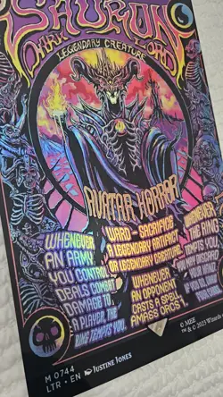 MTG 11x17 Size Foil POSTER LOTR Sauron Dark Lord Borderless Art - Image 2