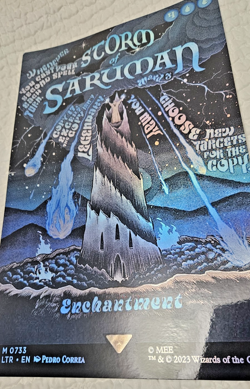 MTG 11x17 Foil Poster LOTR Storm Saruman Borderless Art - Image 2