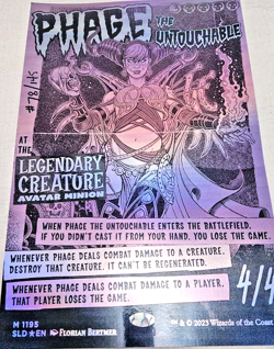 MTG 11x17 SIZE FOIL WALL POSTER Secret Lair PHAGE THE UNTOUCHABLE Borderless Art - Image 1