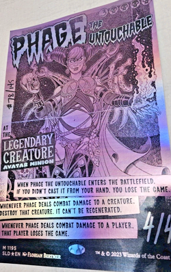 MTG 11x17 SIZE FOIL WALL POSTER Secret Lair PHAGE THE UNTOUCHABLE Borderless Art - Image 2