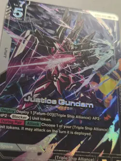 Justice Gundam Alternate Art Foil - GD01-066 LR+ NM - Gundam TCG Card Game - Image 3