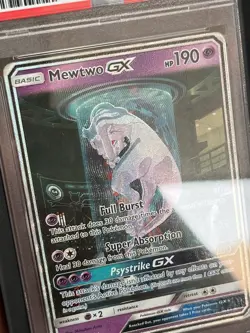 2017 Pokemon Sun & Moon Shining Legends Secret 78 Mewtwo Gx PSA 2 good low pop - Image 5