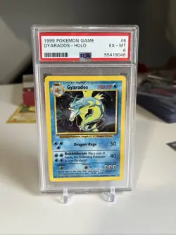 1999 POKEMON BASE SET UNLIMITED #6 GYARADOS-HOLO PSA 6 - Image 1