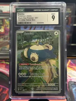 Pokemon Snorlax 051 Promo 151 ETB 2023 Black Star Promo #51 English CGC 9 Mint - Image 1
