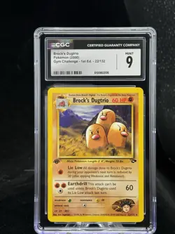 Brock’s Dugtrio #22 1st Edition Gym Challenge 2000 Pokemon CGC 9 🪨 - Image 1