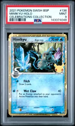 2021 POKEMON SWSH BLACK STAR PROMO CELEBRATIONS COLLECTION MIMIKYU-HOLO PSA 9 - Image 1