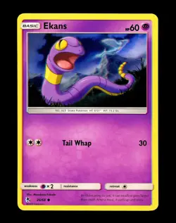 2019 Pokemon EKANS Hidden Fates Set ALIGNMENT ERROR Shift MISPRINT Card 26/68 NM - Image 1