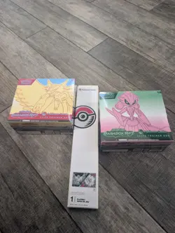 Pokemon Paradox Rift Pokemon Center ETBs Roaring Moon & Iron Valiant W/ Playmat 820650874161 - Image 1