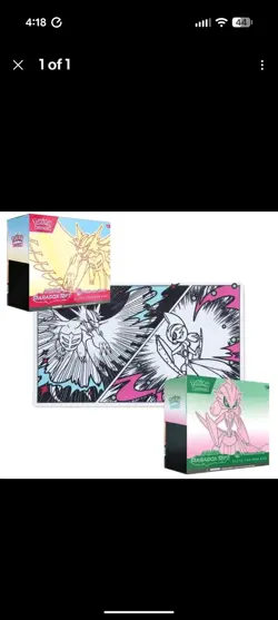 Pokemon Paradox Rift Pokemon Center ETBs Roaring Moon & Iron Valiant W/ Playmat 820650874161 - Image 2