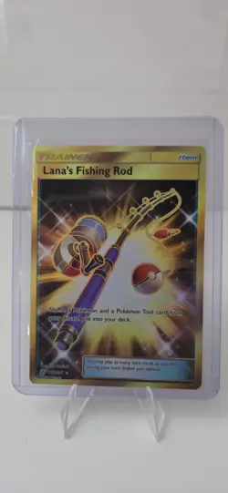​Lana's Fishing Rod 266/236 Secret Rare Gold Full Art Cosmic Eclipse Pokemon - Image 1