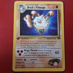 Brock's Primeape 35/132 Gym Challenge Regular First Edition Wotc Pokemon Card LP - Image 1