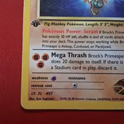 Brock's Primeape 35/132 Gym Challenge Regular First Edition Wotc Pokemon Card LP - Image 5