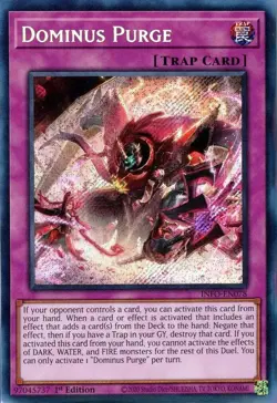 YuGiOh TCG The Infinite Forbidden Secret Rare Dominus Purge INFO-EN078 - Image 1