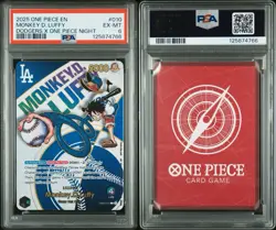 One Piece Monkey D. Luffy Leader #010 Dodgers Night Promo PSA 6 GRADED IN HAND! - Image 3
