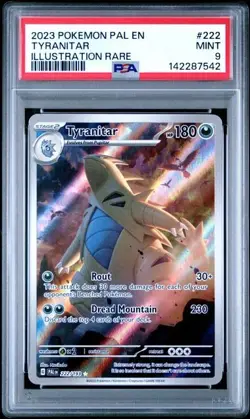 PSA 9 Tyranitar 222/193 Pokemon Paldea Evolved Illustration Rare IR PAL EN - Image 1