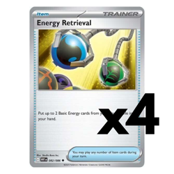 4x Energy Retrieval - 082/086 - SV: White Flare (WHT) Pokemon Playset x4 - Image 1