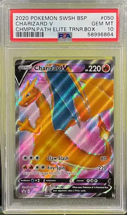 PSA 10 GEM MINT Pokemon Charizard V Champions Path Elite Trainer Box SWSH050 - Image 1
