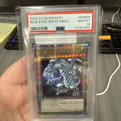 Blue-Eyes White Dragon Yugioh 2024 KC01-EN000 Quarter Century Secret Rare PSA 10 - Image 1