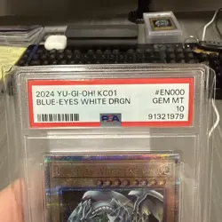 Blue-Eyes White Dragon Yugioh 2024 KC01-EN000 Quarter Century Secret Rare PSA 10 - Image 2
