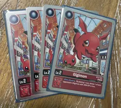 Digimon Card Game Pre-Release Foil Gigimon BT17-001 Secret Crisis Playset Of 4 - Image 1