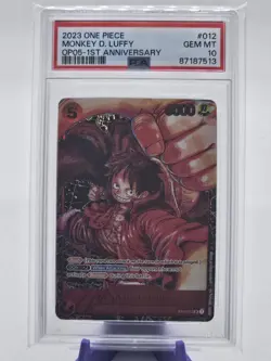 2023 One Piece OP05 Monkey D. Luffy 1st Anniversary ST01-012 PSA 10 English - Image 1